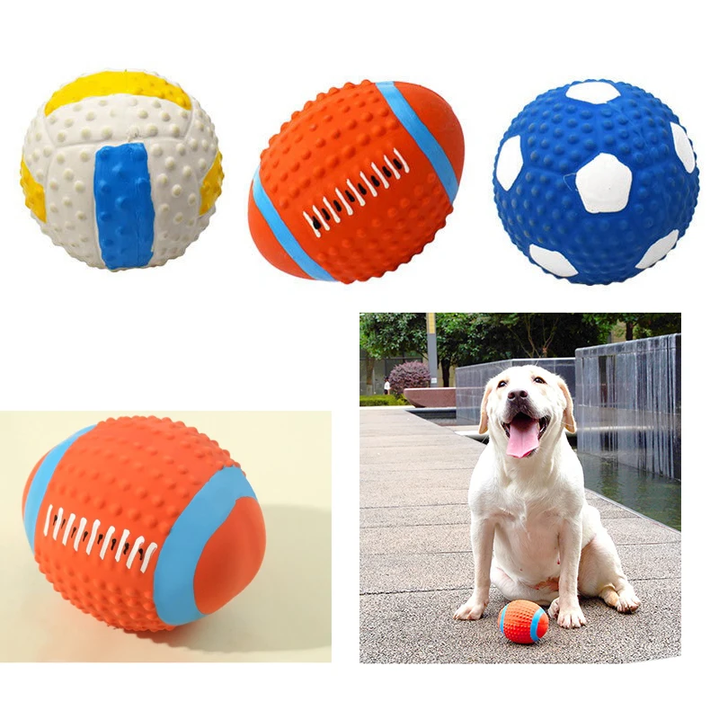 Pet dog toys  Latex soundtrack rugby football volleyball soundtrack toy bite resistant venting squeaky pet cat toy