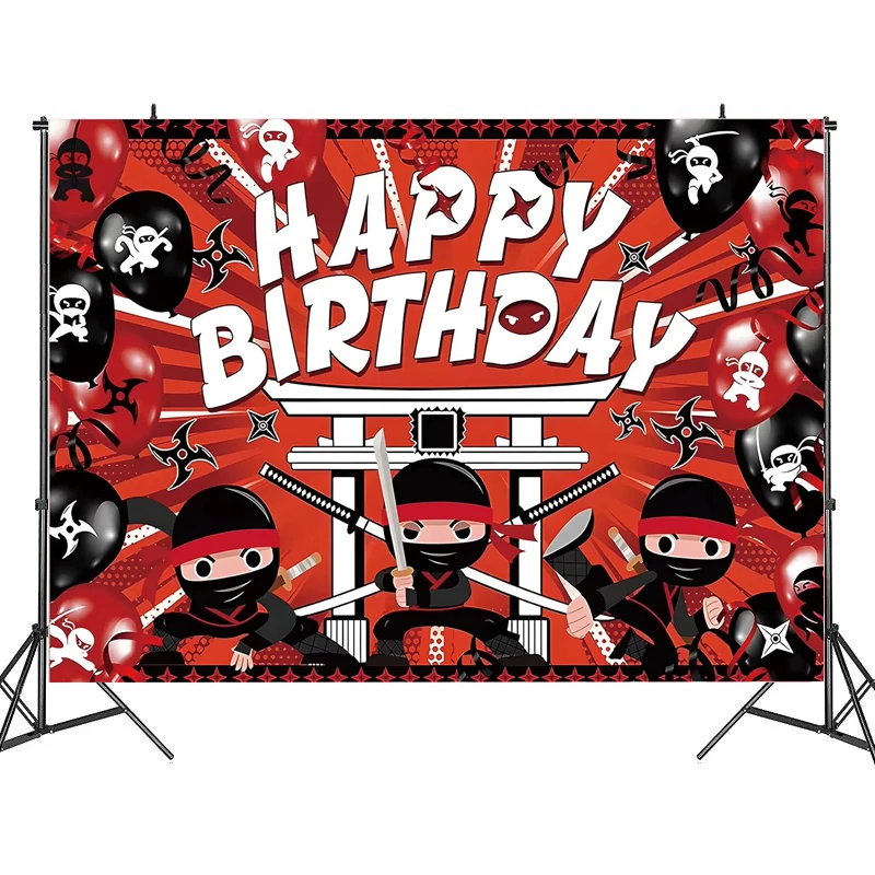 New Ninja Birthday Party Decorations Kids Disposable Tableware Tablecloth Paper Plates Balloons Cup For Boys Baby Shower Supplie