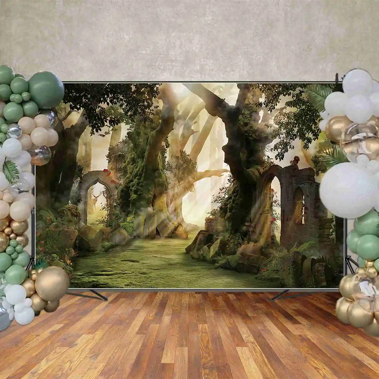Spring Children Enchanted Garden Birthday Party Background Fairy Forest Butterfly Photo Zone Backdrop Photography Props