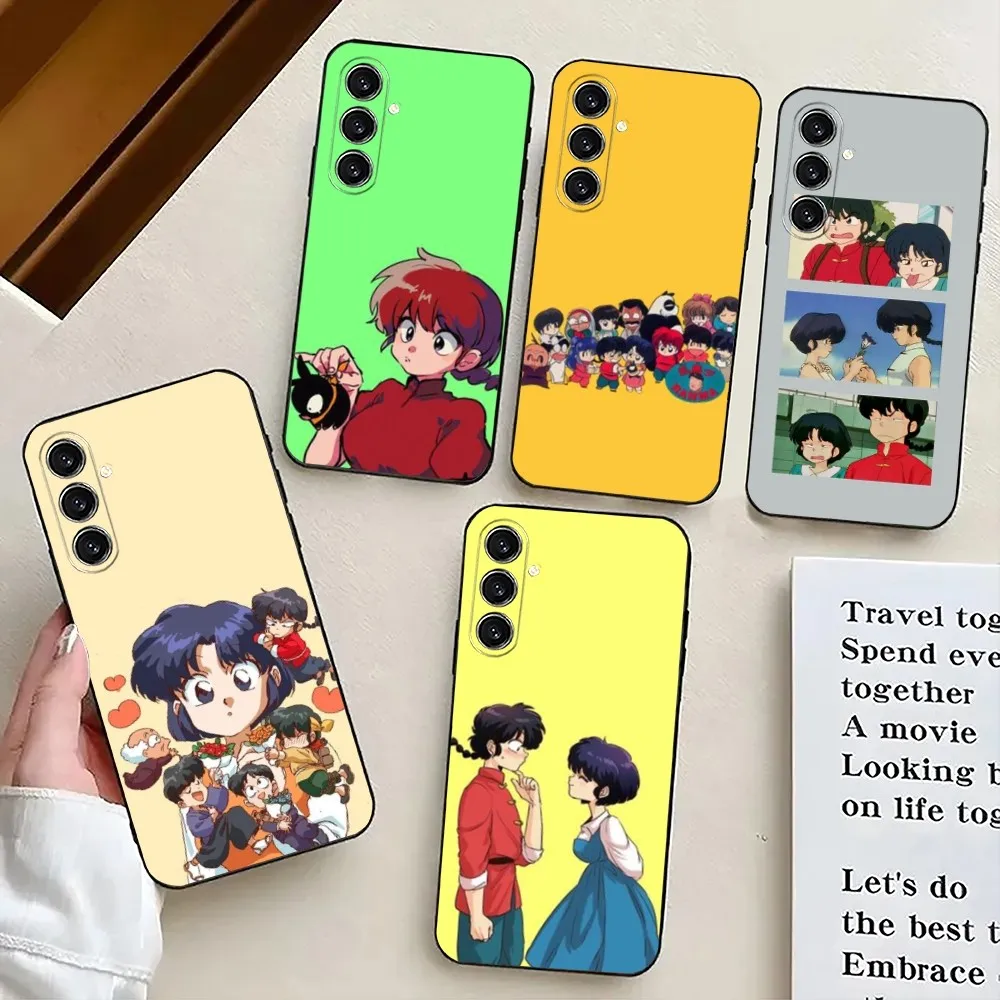 Cartoon R-RANMA 1 2   Phone Case For Samsung S24,21,22,23,30,Ultra,S20,Plus,Fe,Lite,Note,10,9,5G Black Soft Cover