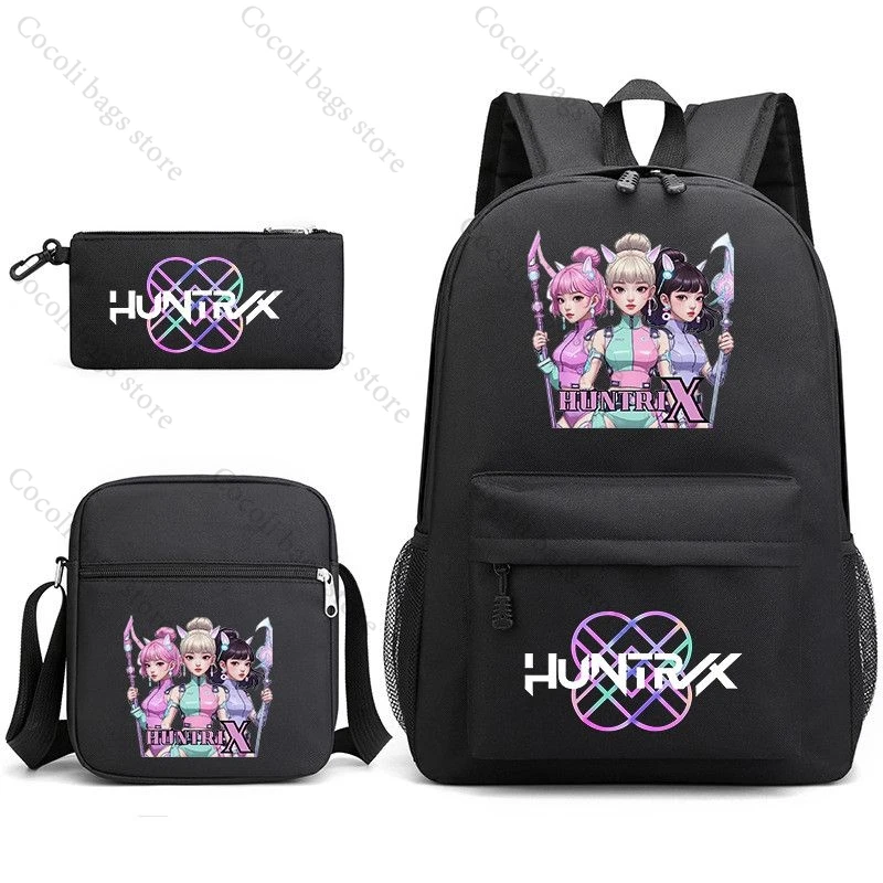 2025 KPop Demon Hunter Printing 3 Pieces Children Backpacks School Bags Girl Backpacks Large Capacity Oxford Backpack for Kids