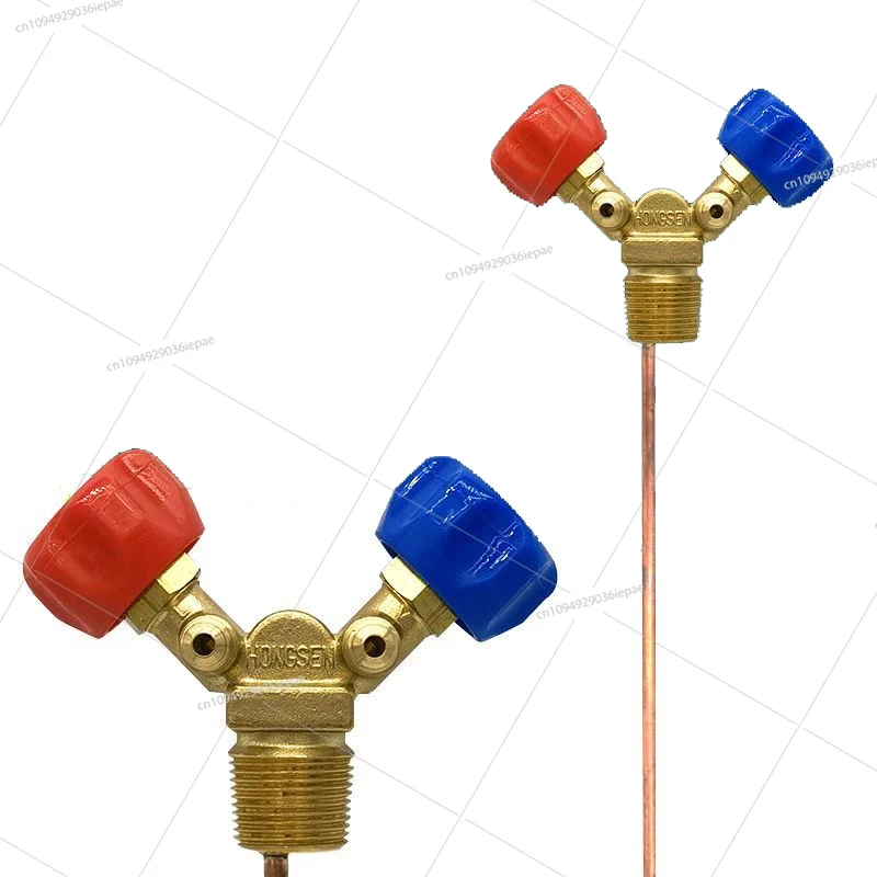 

Special cylinder valve for refrigerant recovery and filling/high and low pressure sheep angle valve/explosion-proof, brass