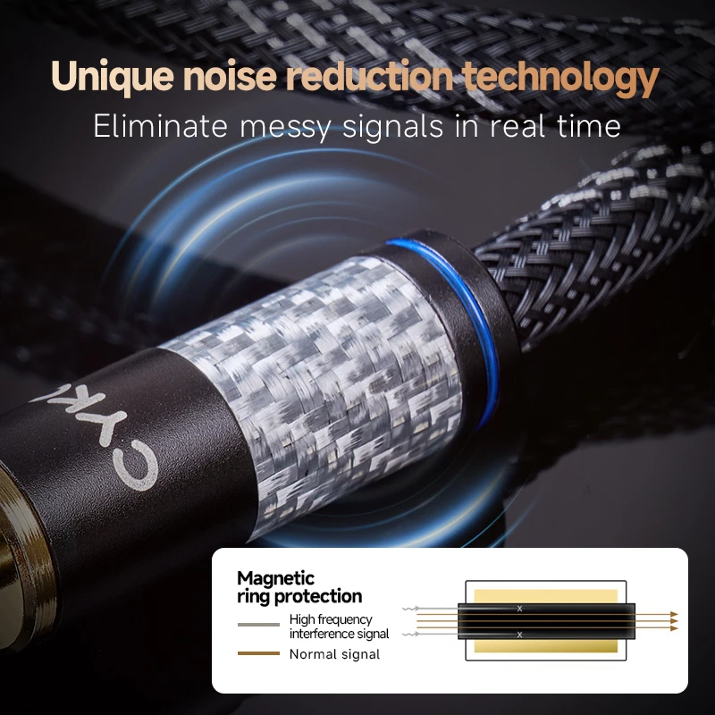 CYKO Hifi 1 زوج 6N OFC 2RCA إلى 2RCA ستيريو مطلية بالذهب التوصيل RCA إشارة كابل الصوت لمكبر الصوت DAC TV box