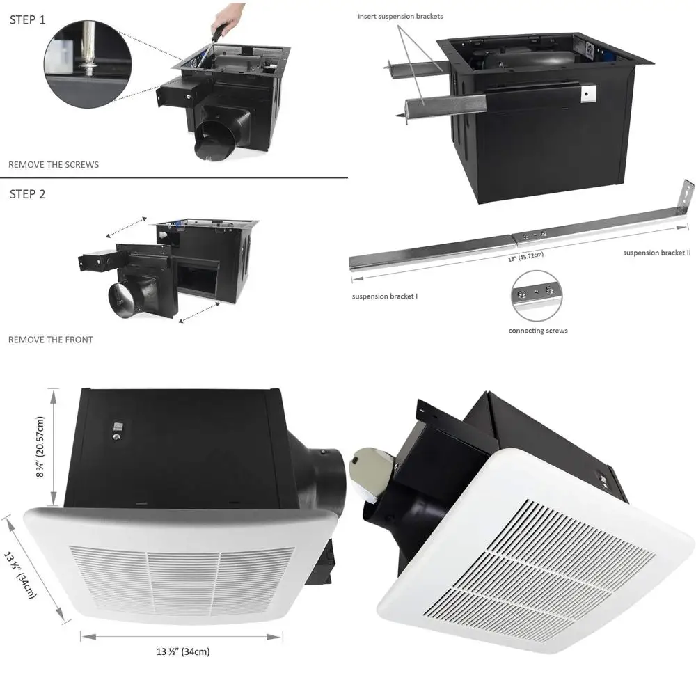 

Ultra-Quiet 150 CM 2.0 Sones Bathroom Exhaust Fan with Ceiling Mount, No Attic Access Needed