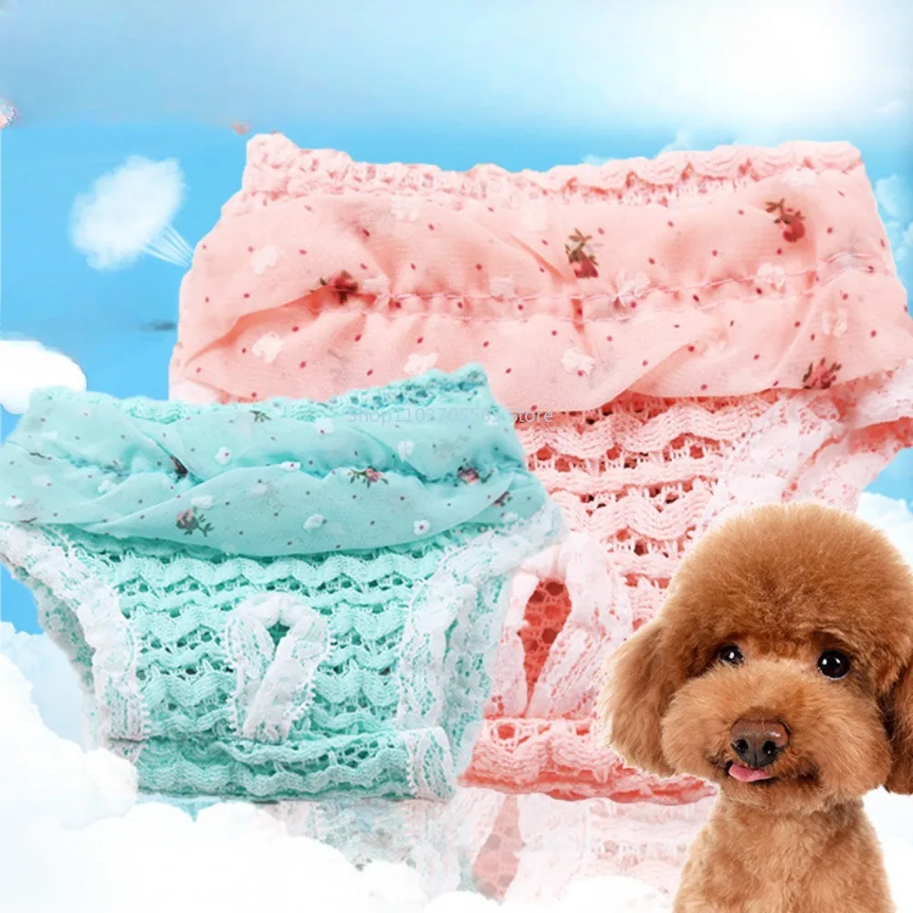 

1PC Chiffon Pet Physiological Pants Cute Elasticity Breathable Pet Physiological Pants Dog Panties Cat Underwear Pet Supplies