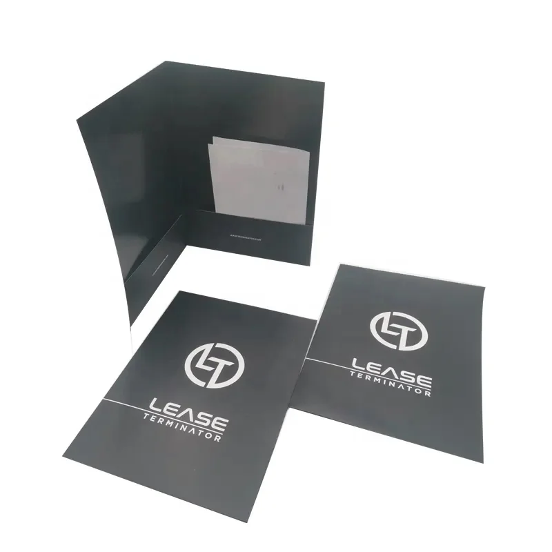 Custom 200PCs a lot paper folder printing A4 size free sample logo design print personalize business school presentation do