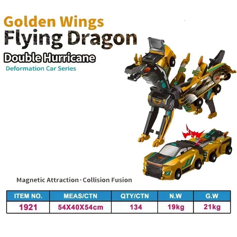 ABXE-3X Magic Transformation Super Combination Car 2 In 1 Kids Magnetic Collision Transforming Car Diy Gift B