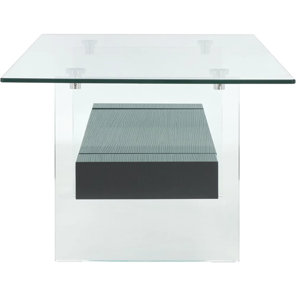 Home Collection Kayley Glass/Black Stripe Coffee Table