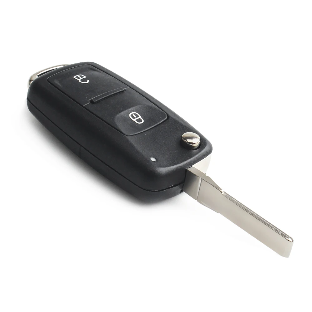 KEYYOU 10 قطعة 2/3 زر الوجه للطي سيارة مفتاح بعيد قذيفة ل VW Volkswagen جولف Mk6 تيجوان بولو باسات جراب أبيض سادة فوب