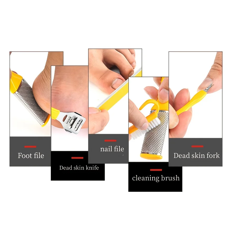 Set pedicure 10 in 1, raschietto professionale per rimozione piedi, strumento esfoliante per piedi e mani