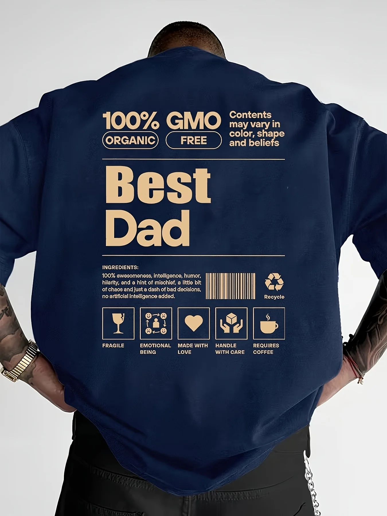 100 Cotton Funny Nutrition Facts Print on Premium Soft 100% Cotton Mens T Shirt Perfect for Summer Casual Streetwear Style