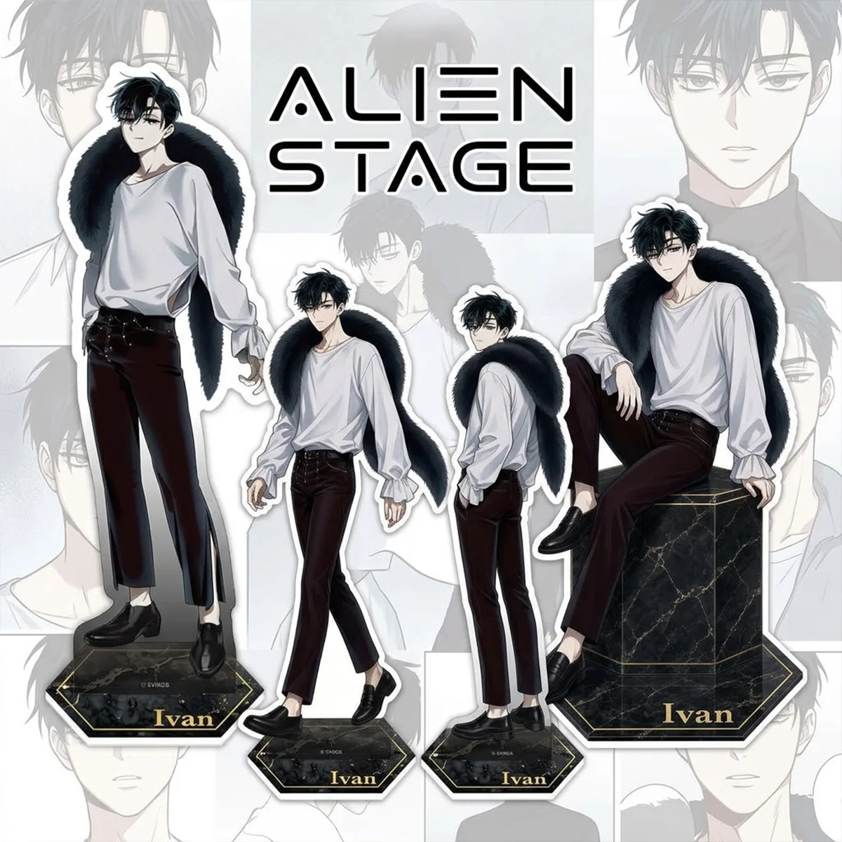 Anime ALNST Alien Stage 15cm Acrylic Standee Set, Mizi Sua, Birthday Gift, Anime Figurine Table Ornament for Fans Keychain