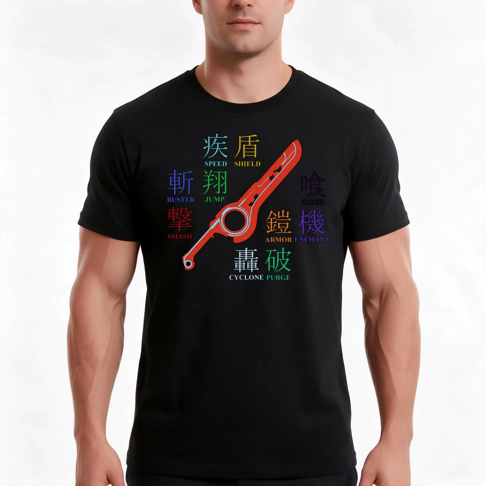 MONADO ARTS Xenoblade Chronicles T-Shirt, Summer Casual Cotton Tee, Oversized Streetwear Tops, Vintage Graphic Print