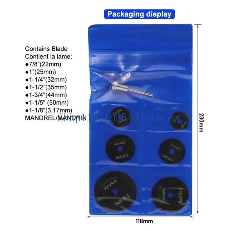 02DC HSS Rotary Tool Mini Circular Bled Set Holzschneidscheiben 7 Stcs
