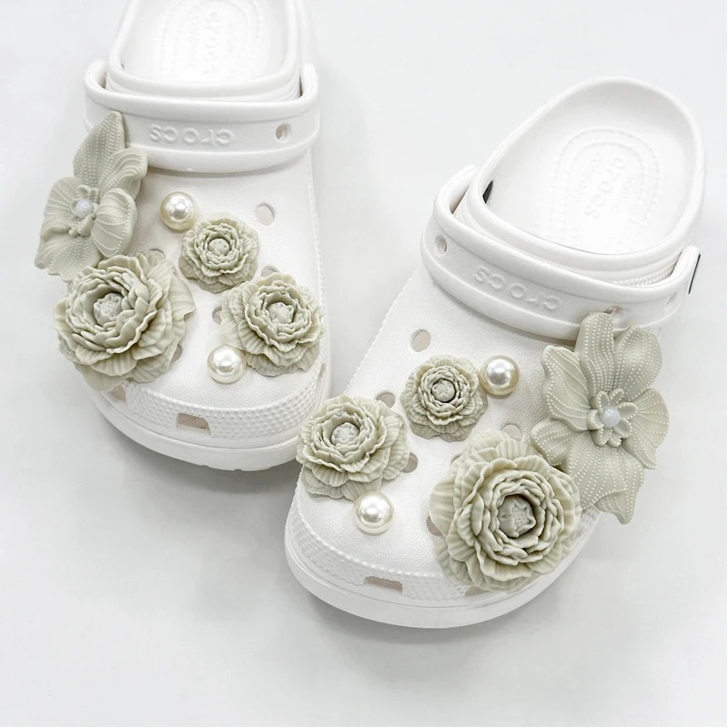 Mode Bloem Parel Schoenbedels Set Damesschoenen Decoratie Verwijderbare schoengesp 1Set
