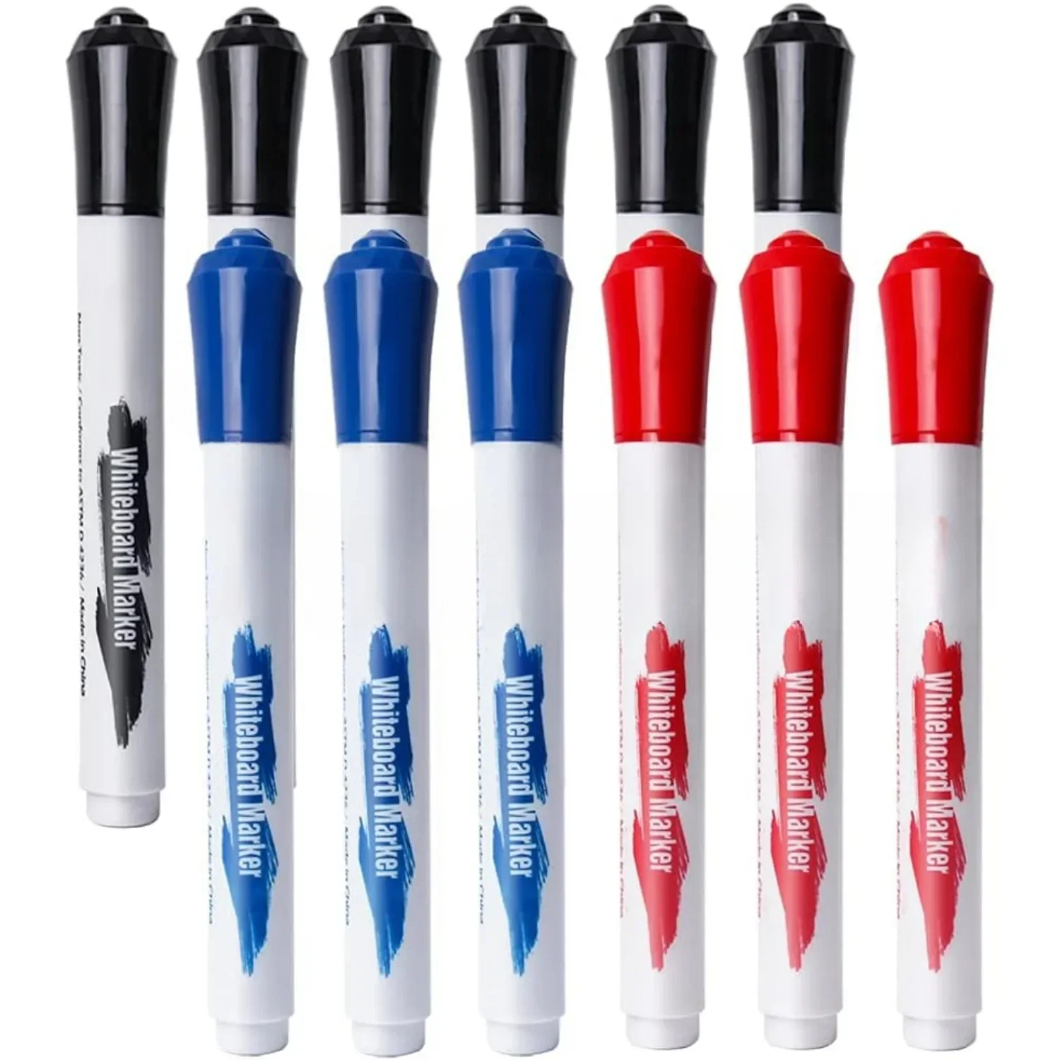 

Dry erase marker, fine bullet head, 3 different colors, 12 count low odor whiteboard markers
