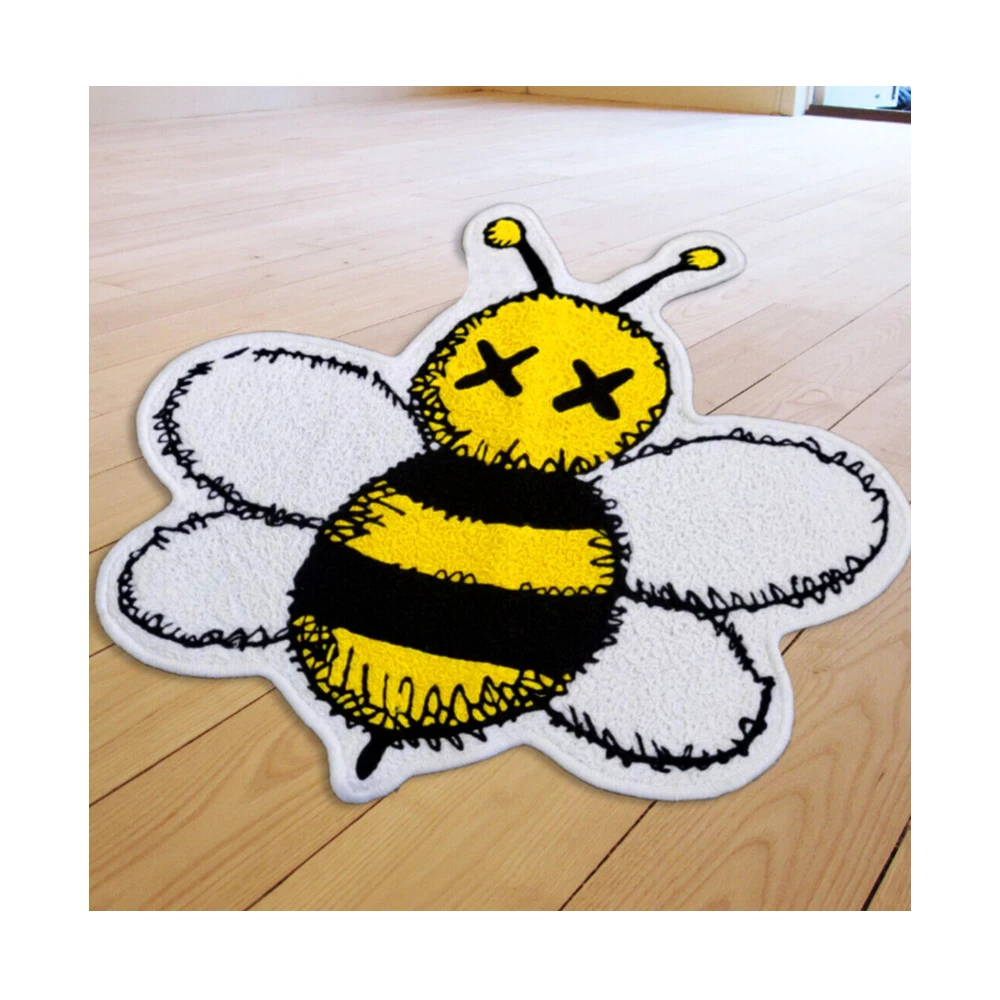 

Cartoon Bee Animal Cute Rug Home Decor Custom Digital Printing Process Simple Housewarming Gift Non-slip Decoration Carpet