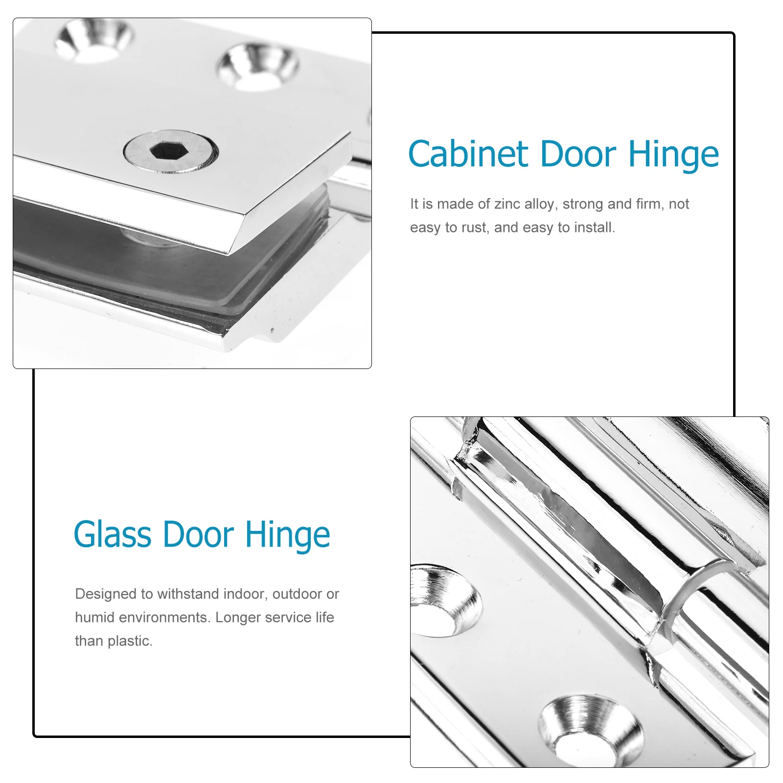 

Bathroom Door Hinge Heavy Duty 90 Degree Glass Clamp Zinc Alloy Waterproof Non Rusting Suitable Cabinet Doors Bookcases Wine