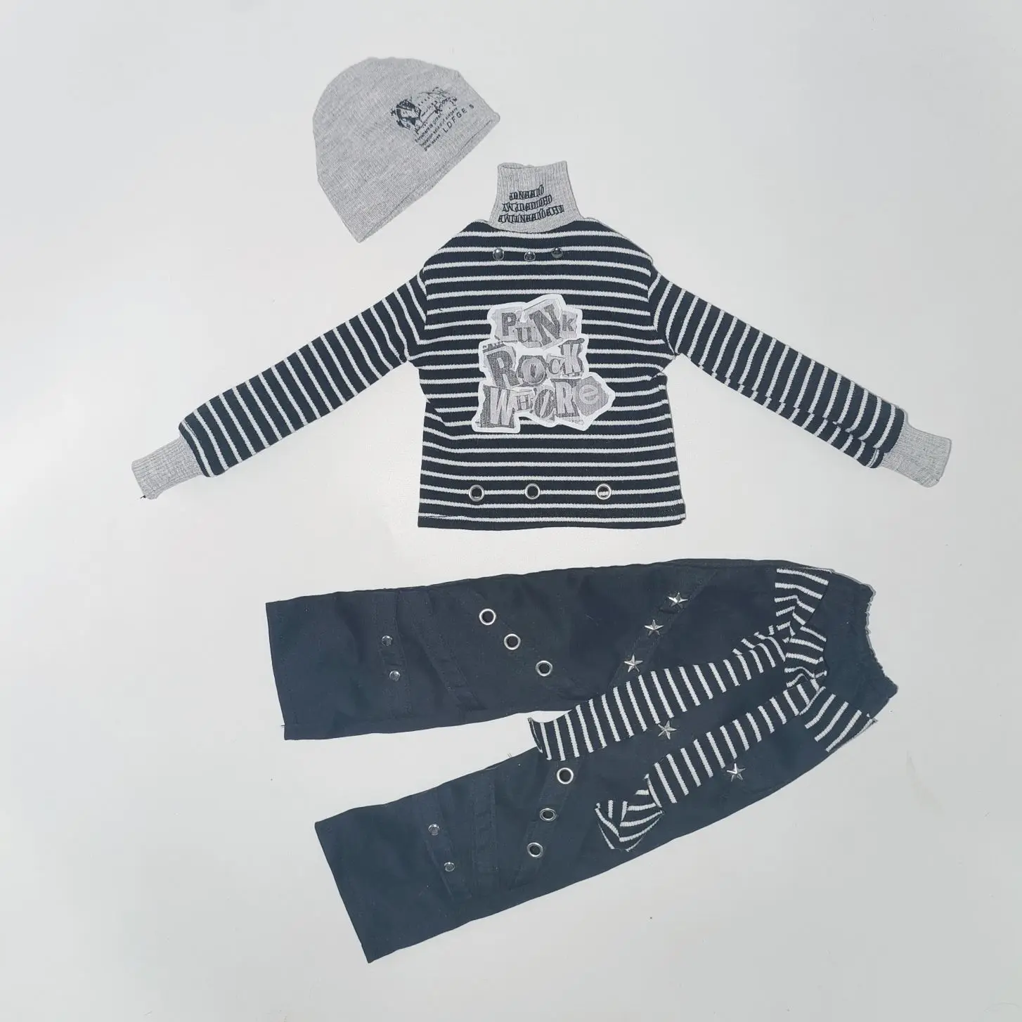 

Doll's Clothes for 45cm Bjd Doll Striped Long Sleeve Work Pants Hat Girl Toys Dress Up Play House 1/4 Doll Accessories, No Doll
