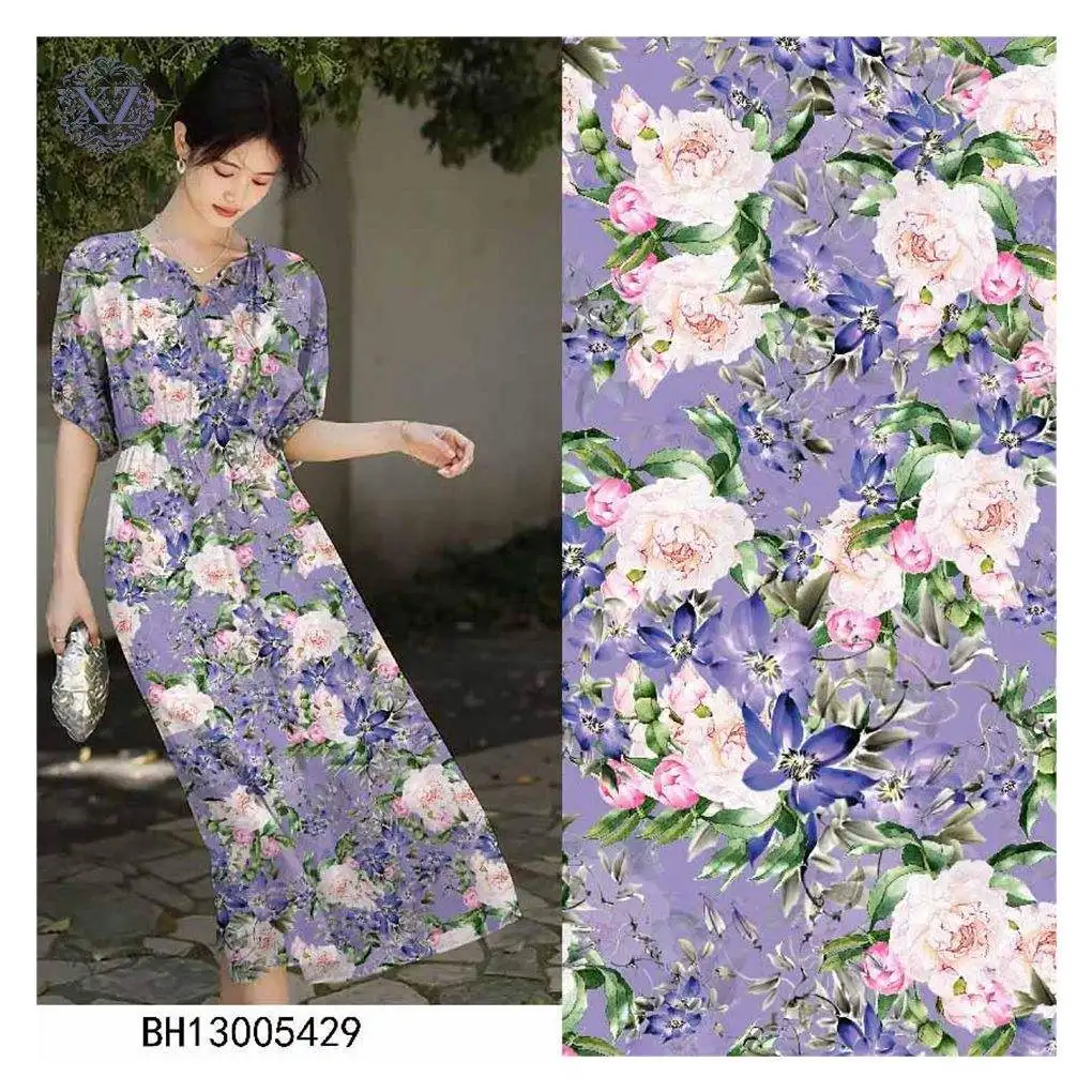 Support Customization The Stock Cheap Price Woven Poplin Rayon Print Fabric Soft Hand Feel Printed Rayon Fabric For Garment