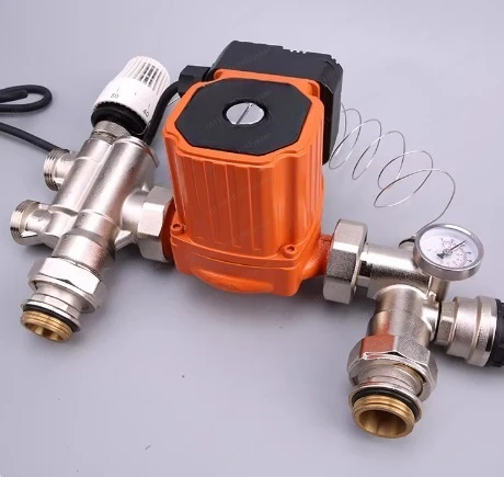 Water Circulating Pumps Manifold Hot / Cold Mixing Valve For Radiant Floor Heating System Thermostatic Control