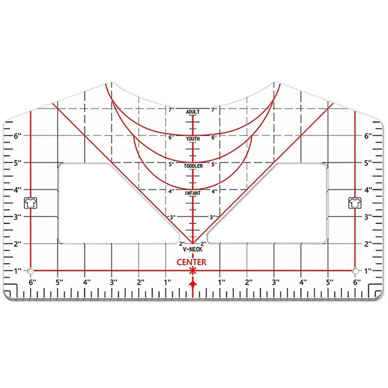 H-W T-Shirt Ruler for Alignment T-Shirt Ruler Centered Design T-Shirt Measuring Tool Acrylic Ruler for All Sizes