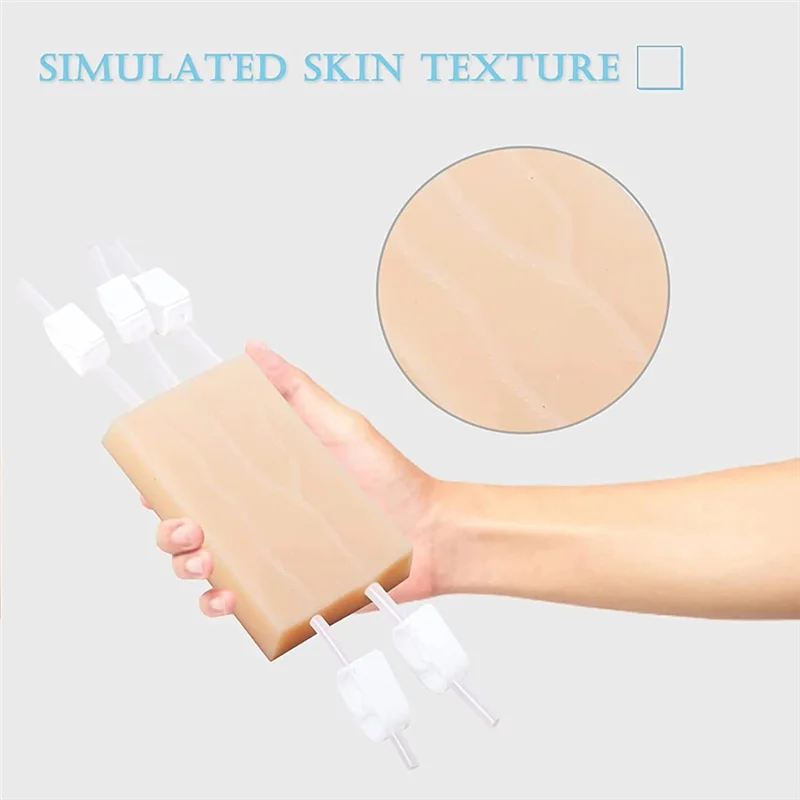 AT02-IV Injection Training Pad Model,Silicone Human Simulated Skin Injection Practice Pad For Nurse,Students Practice