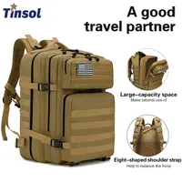 TISNOL 50L Tactical Backpack Men's Travel, Large Capacity, Waterproof, Multi-functional Outdoor Rucksacks