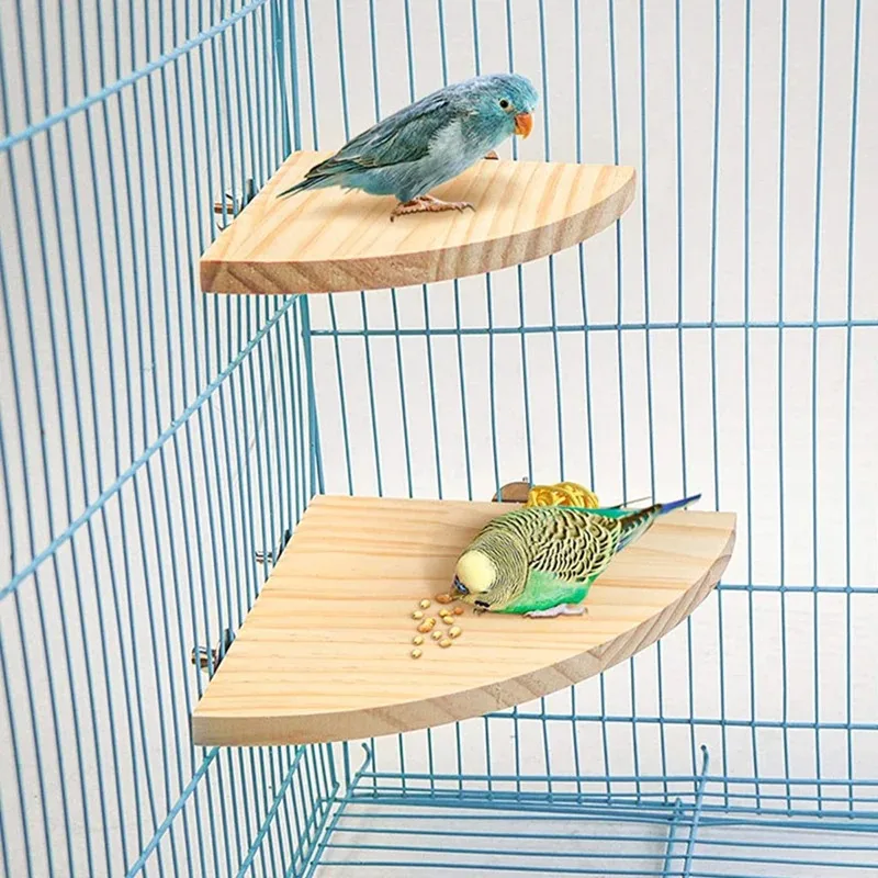 

Parrot Bird Wood Perch Stand Platform Rectangle Fan-shaped Shelf Stand Board Parakeet Hamster Gerbil Rat Cage birdcage Supplies