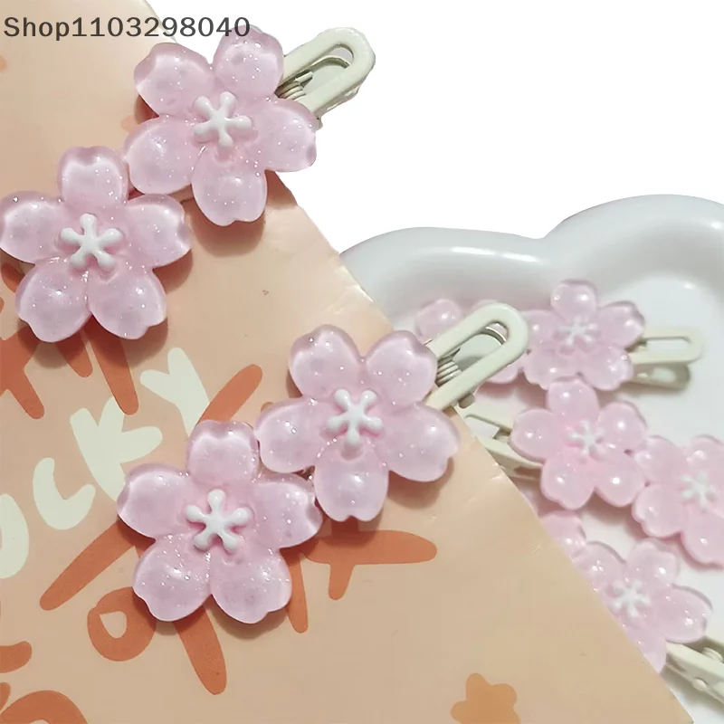 

Anime Card Cute Pink Creamy Flower Bb Hairpin Side Hair Clip Girl Headwear Sweet Hairpins Ornament Gift