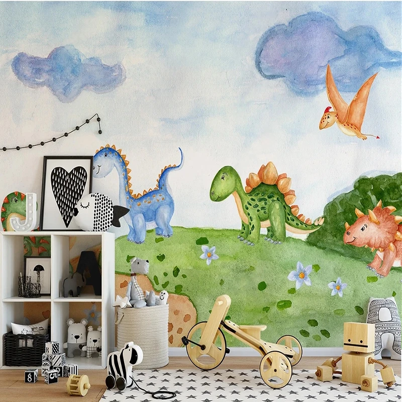 Cartoon Cute Dinosaur World Photo Murals Wallpaper Living Room TV Bedroom Art Wall Cloth Waterproof Eco-Friendly Papel De Parede