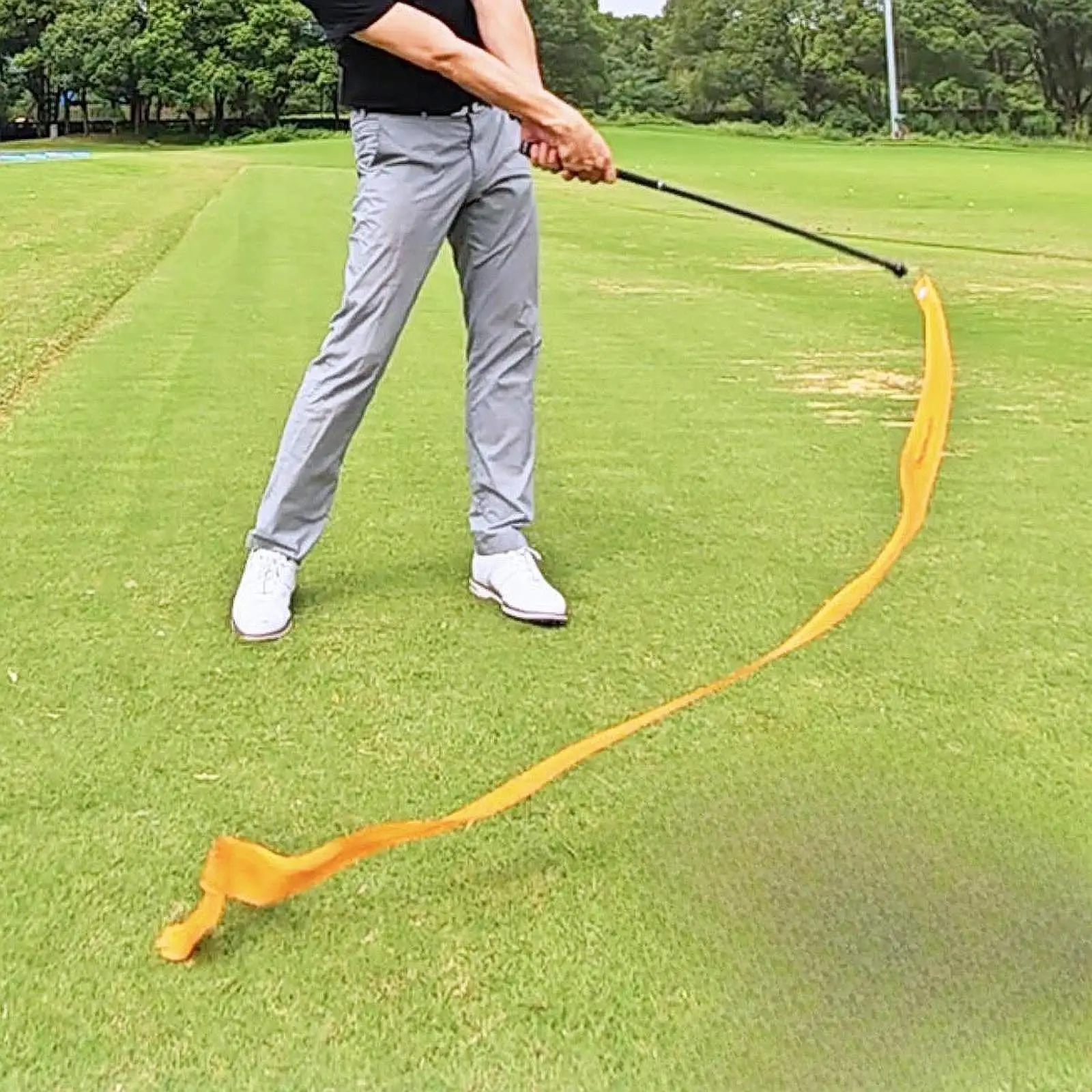 

Golf Swing Trainer Stick Wrist Posture Corrector Guide Tool with Ribbon for Park Golf Teaching Aids Children Practice