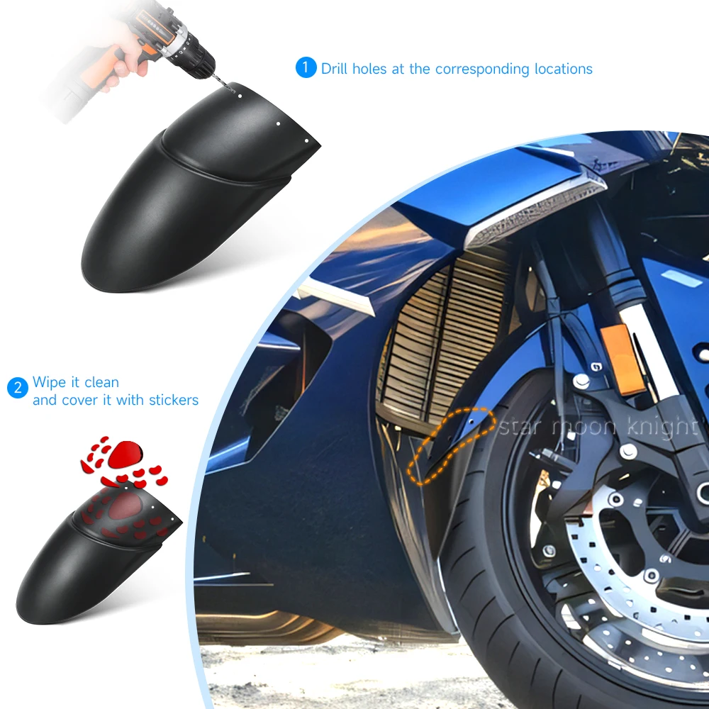 For Yamaha FJR 1300 FJR1300 2006 2007 - Motorcycle Accessories ABS Mudguard Extender Front Fender Extension