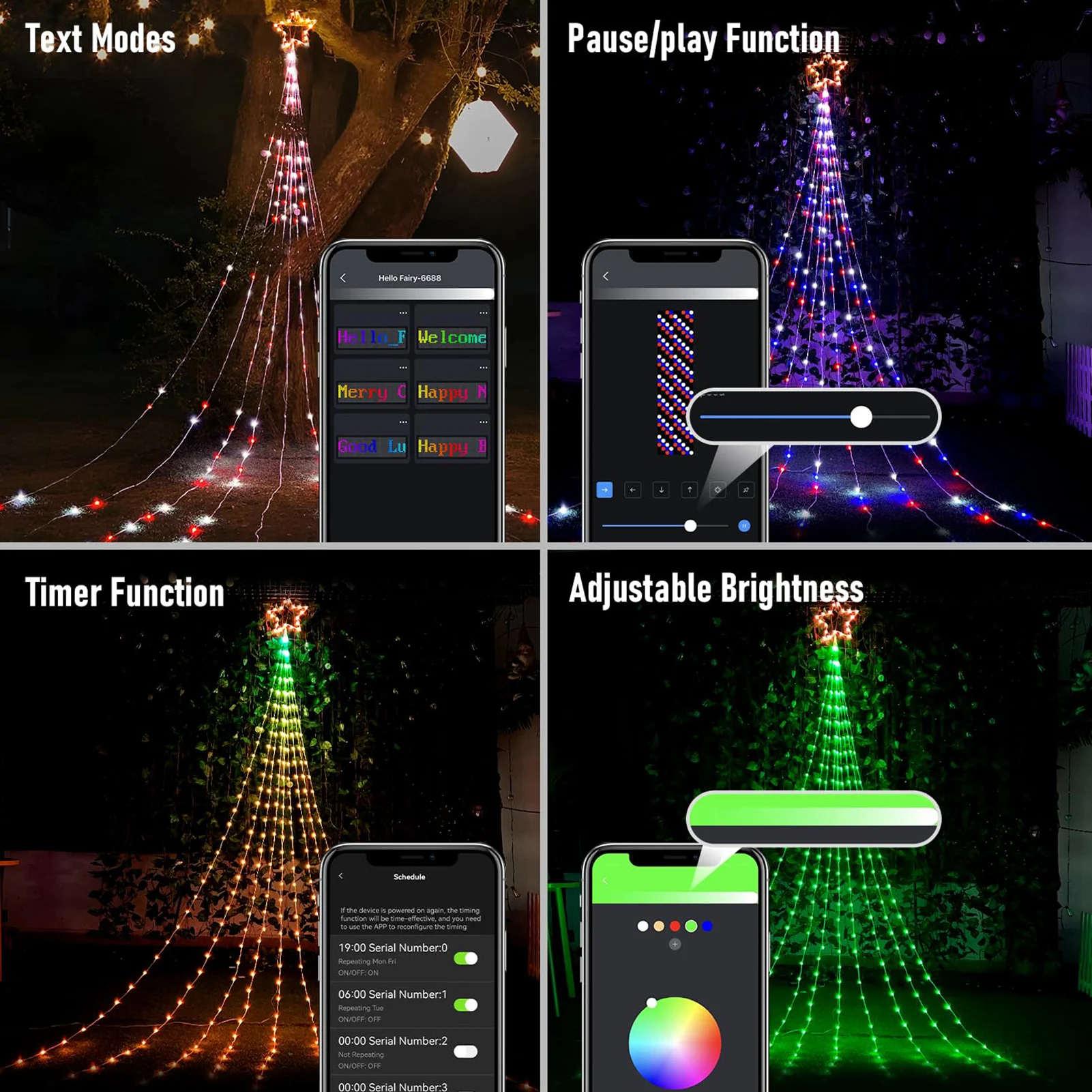 Tira de luces decorativas para colgar al aire libre, cómoda de usar con múltiples modos, adecuada para patio y jardín