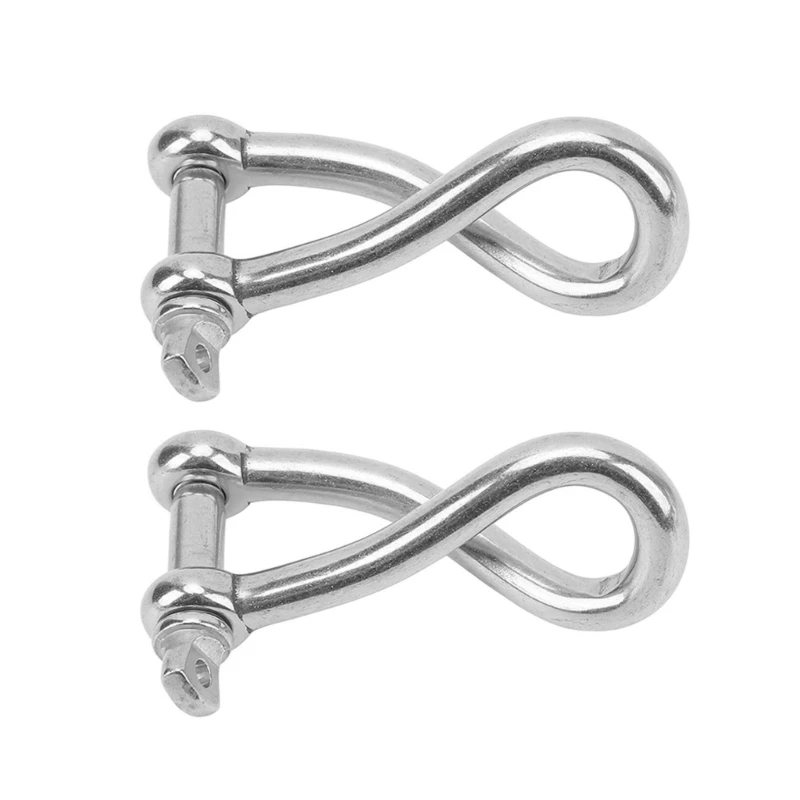 316 Stainless Steel Round Shackle Corrosion Resistant Shackle Secure Link Simple Installation for Boating & Sailing