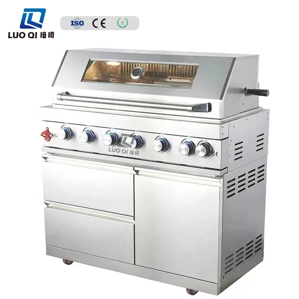 2024 High Quality Gas Charcoal Outdoor Gas Grill Stainless Steel Outdoor Kitchen Barbecue Grill For Party Use