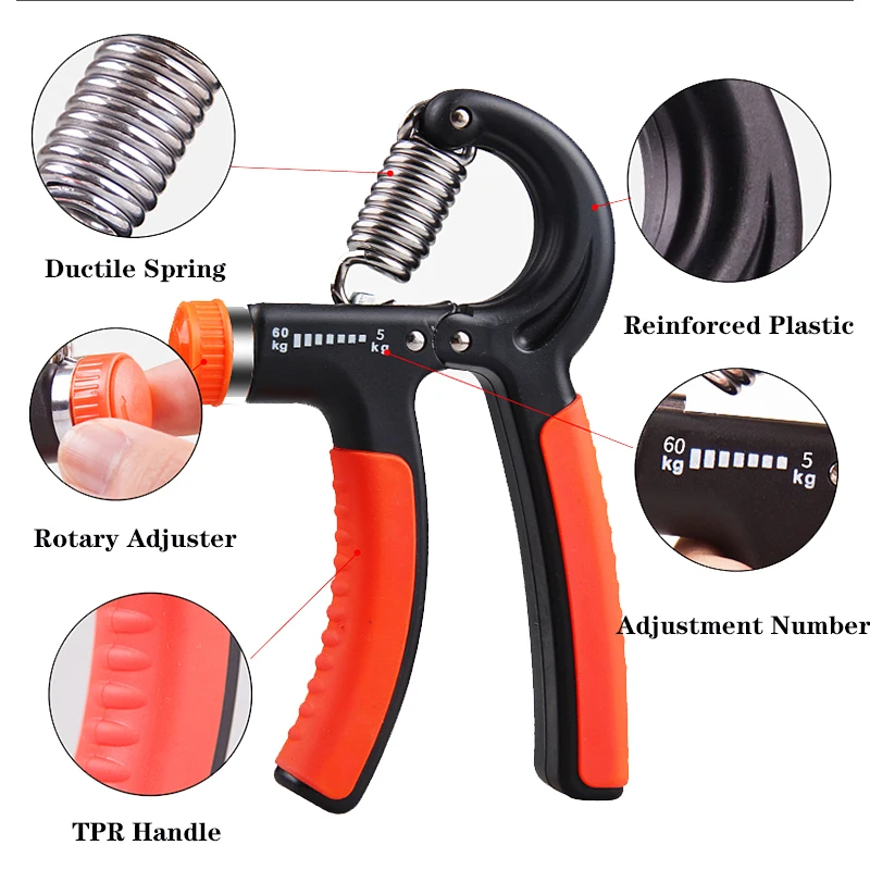 Adjustable R-Type Hand Grip Exercise Countable Strength Exercise Strengthening Pliers Spring Finger Pinch Wrist Expander