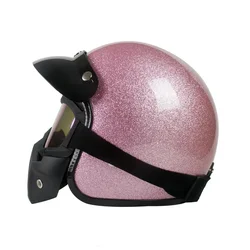 Two Gift Beautiful Vintage Cafe Racer Shine Helmet Open Face Helmet Japanese Genuine High Quality Motorcycle Casco CE