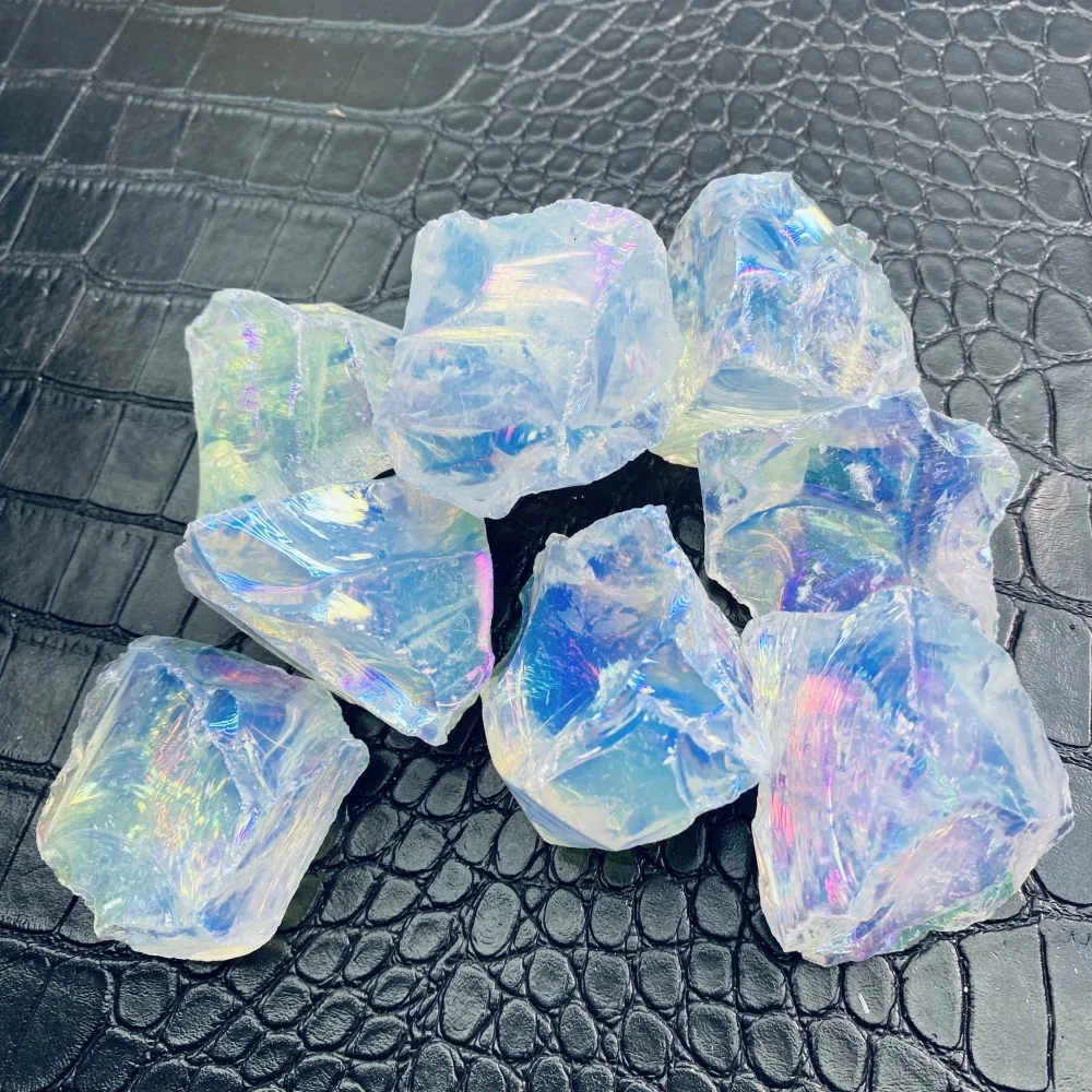 Crystal Opalite Raw Stone Synthetic quartz Aura Rainbow Color Rough Home Living Room Ornaments Decor Mineral Specimens Reiki