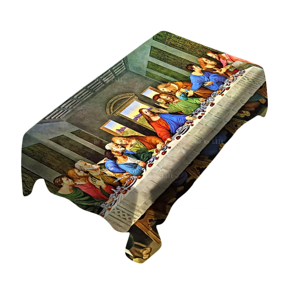 Medieval Bible The Last Supper Christian Divine Belief Religion Tablecloth Dust Proof Wrinkle Resistant By Ho Me Lili Table Deco