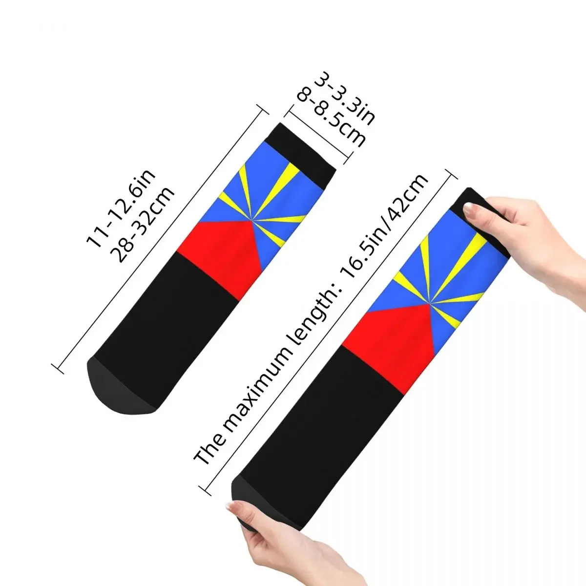 Calcetines con bandera de la Isla de la Reunión 974 (2), medias Harajuku de alta calidad, calcetines para todas las estaciones, accesorios para regalos para hombre y mujer