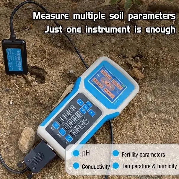 Professional Soil NPK PH Sensor Meter Digital EC Conductivity Temperature Humidity Tester RS485 Data Logger Soil Analyzer