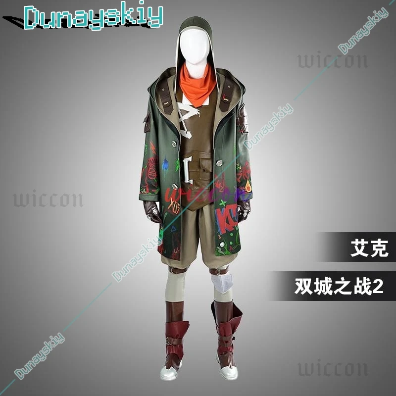 Ekko-Costume de Cosplay en Porcelaine de Chine, Arcane LOL, Saison 2, Masque, Belle Veste, GlaCoat, Gants, Uniforme, Ensemble de ixd'Halloween