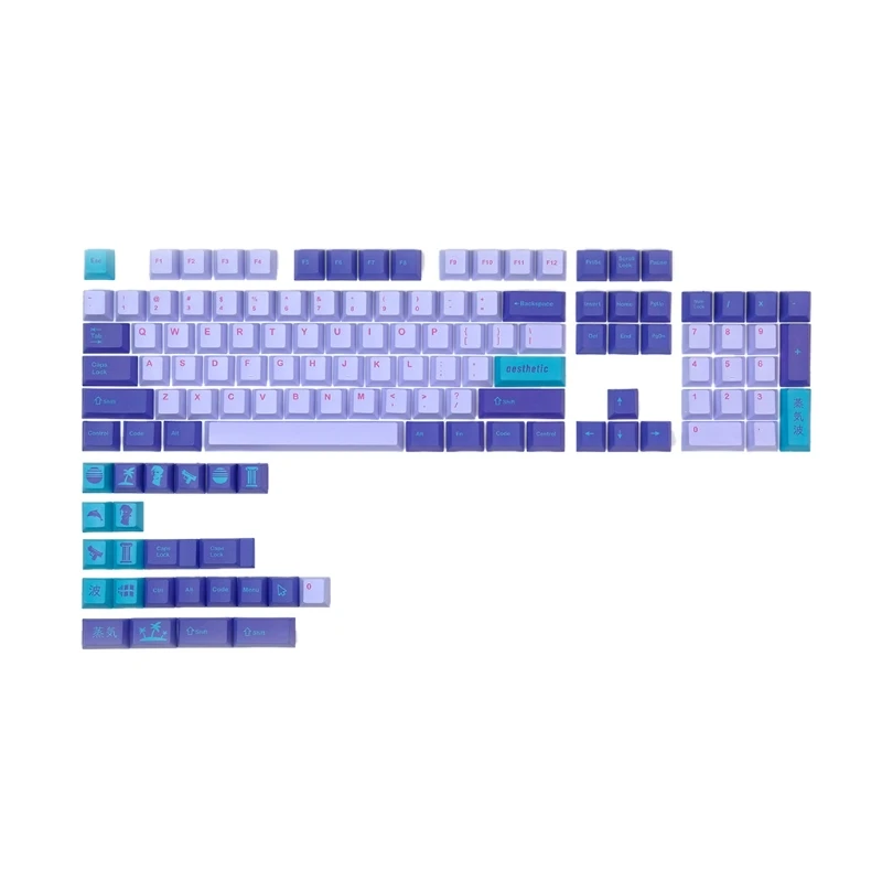 Replacement for Key Set 128 Pieces PBT Heat Sublimation for Mechanical Keybo