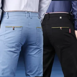 Pantalones pitillo informales de verano para hombre, pantalones clásicos rectos ajustados para hombre, pantalones de chándal de moda de Corea, ropa para hombre