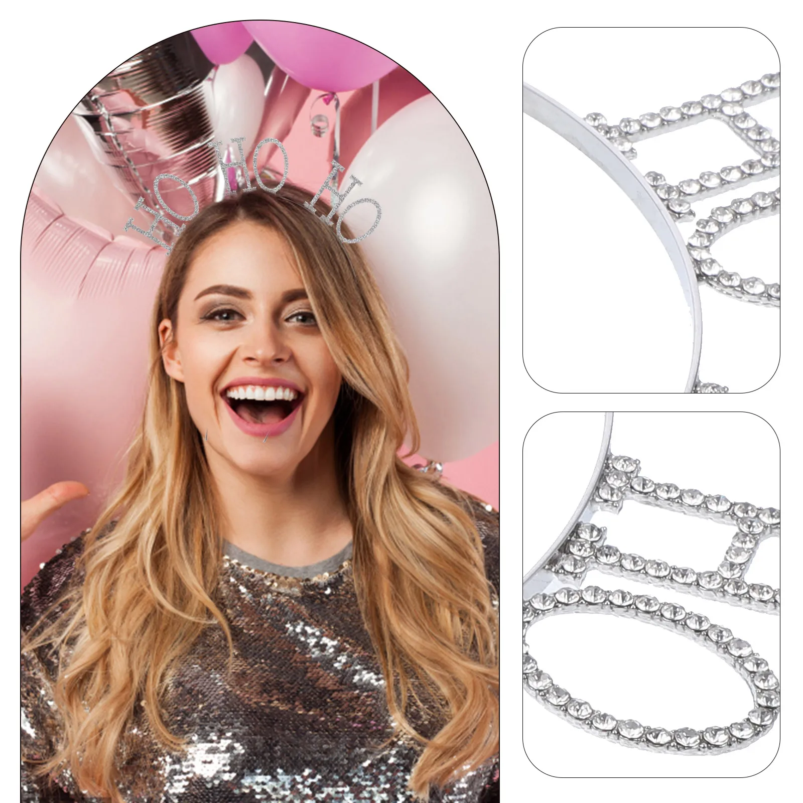 

Christmas Headband Lightweight Cute Crystal Sparkly Hairband for Women Girls Xmas Party Hair Accessories Christmas Headband