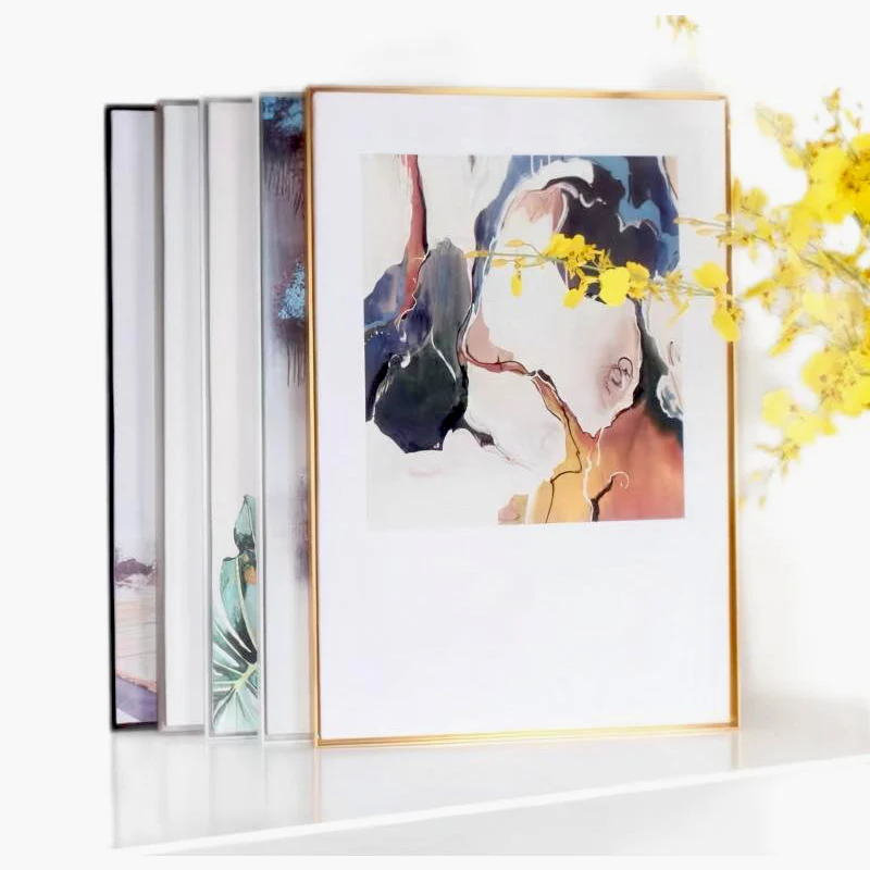 Luxury Gold Aluminum Canvas Frame for Oil Painting Decorative Stretcher Bars 40x50cm & 60x90cm Artistic Painting Support