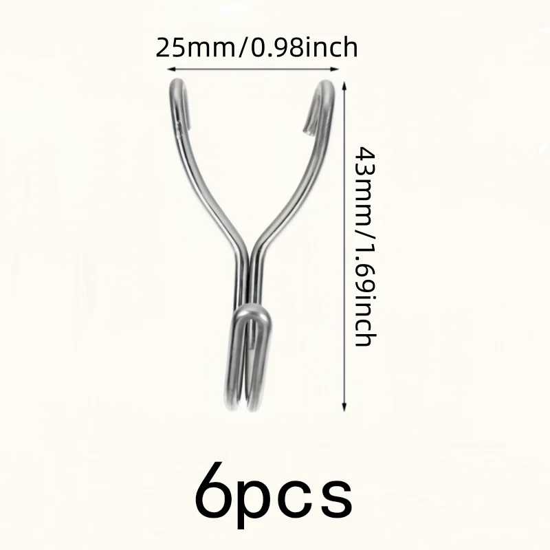 6 pcs 25mm Tool Board Hangers for Wall Display Rack, Easy Snap-On Pegboard Fit, Strong Load Capacity