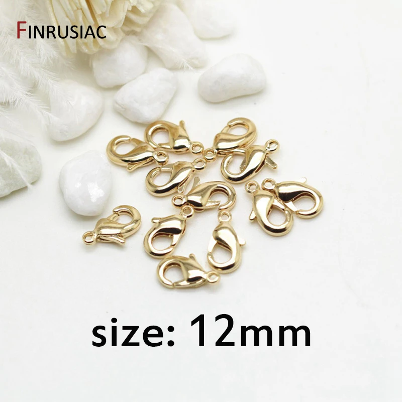 14K Gold Plated Lobster Clasp / Spring Clasps For Jewelry Making DIY Bracelets Necklaces Clasps Findings Craft image 3