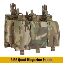 Tactical 5.56 Quad Magazine Pouch Tactical Plate Carrier GP Front Panel Hunting Vest Rifle MAG Pack Bag Airsoft Placard Pocket